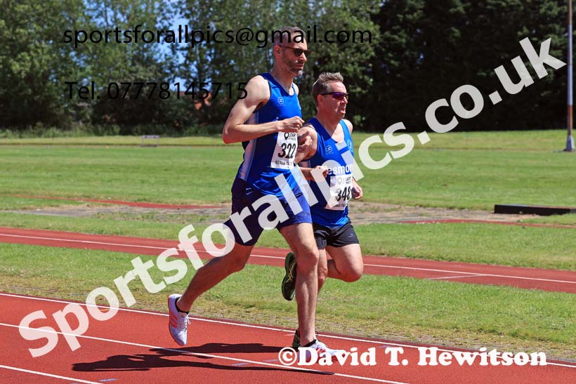 Mens 1500 metres, 2024 NE Masters Track and Field Champs., Monkton Stadium, Jarrow.  Photo: David T. Hewitson/Sports for All Pics